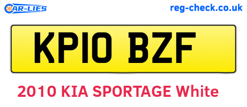 KP10BZF are the vehicle registration plates.