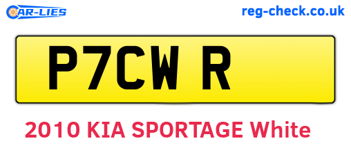 P7CWR are the vehicle registration plates.