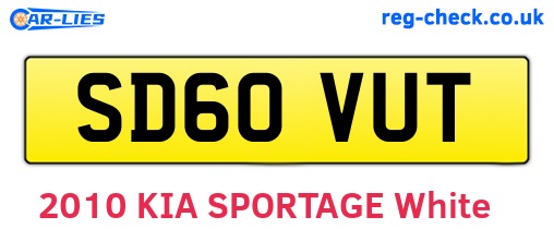 SD60VUT are the vehicle registration plates.