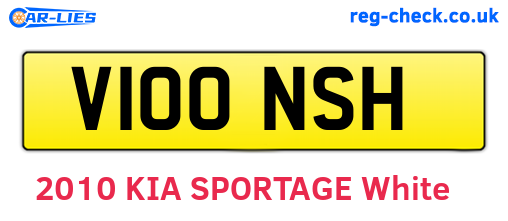 V100NSH are the vehicle registration plates.