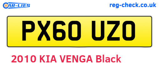 PX60UZO are the vehicle registration plates.