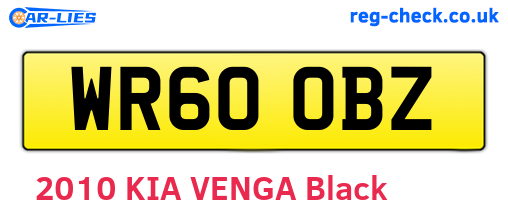 WR60OBZ are the vehicle registration plates.