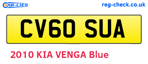 CV60SUA are the vehicle registration plates.