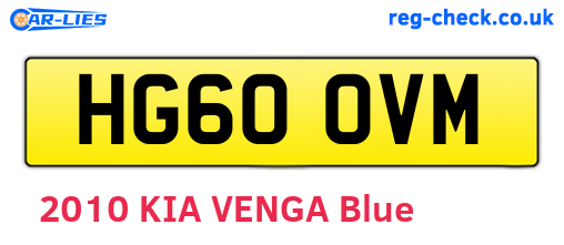 HG60OVM are the vehicle registration plates.