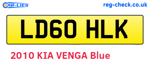 LD60HLK are the vehicle registration plates.
