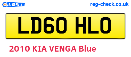 LD60HLO are the vehicle registration plates.