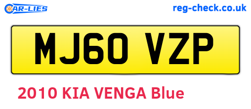 MJ60VZP are the vehicle registration plates.
