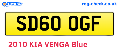SD60OGF are the vehicle registration plates.