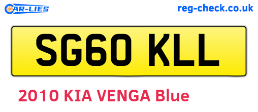 SG60KLL are the vehicle registration plates.