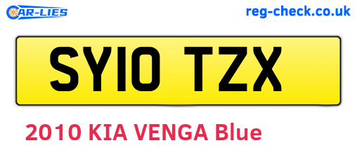 SY10TZX are the vehicle registration plates.