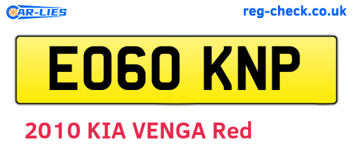 EO60KNP are the vehicle registration plates.