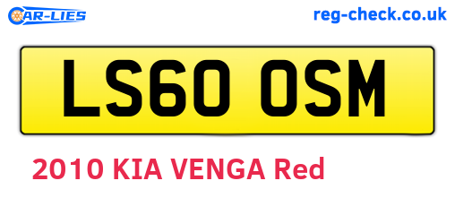 LS60OSM are the vehicle registration plates.