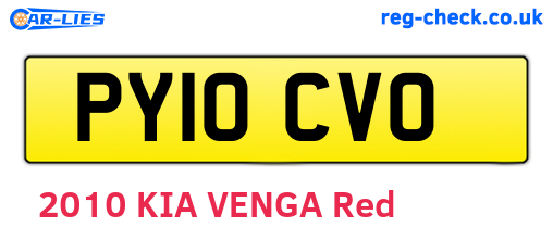 PY10CVO are the vehicle registration plates.