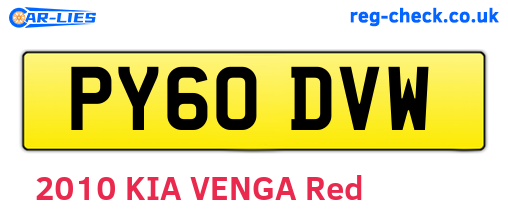 PY60DVW are the vehicle registration plates.