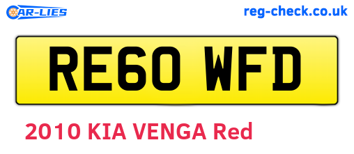 RE60WFD are the vehicle registration plates.