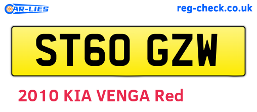 ST60GZW are the vehicle registration plates.