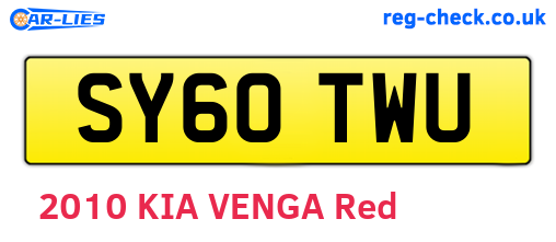 SY60TWU are the vehicle registration plates.