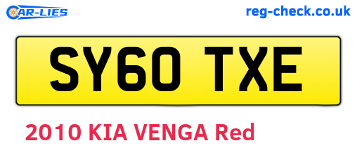SY60TXE are the vehicle registration plates.