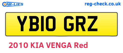 YB10GRZ are the vehicle registration plates.