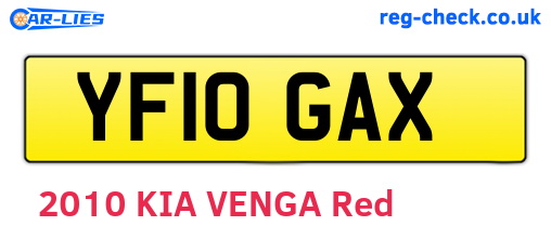 YF10GAX are the vehicle registration plates.