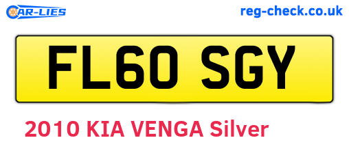 FL60SGY are the vehicle registration plates.
