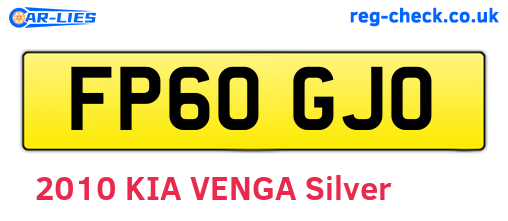 FP60GJO are the vehicle registration plates.