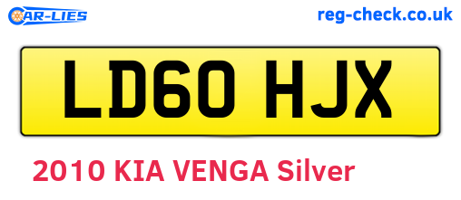 LD60HJX are the vehicle registration plates.