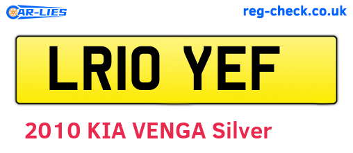 LR10YEF are the vehicle registration plates.