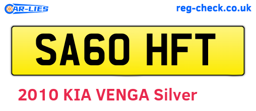 SA60HFT are the vehicle registration plates.