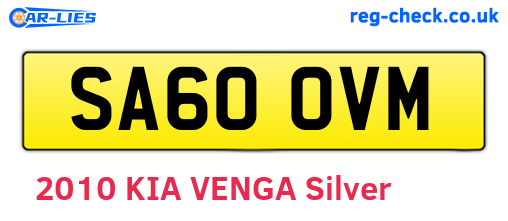 SA60OVM are the vehicle registration plates.