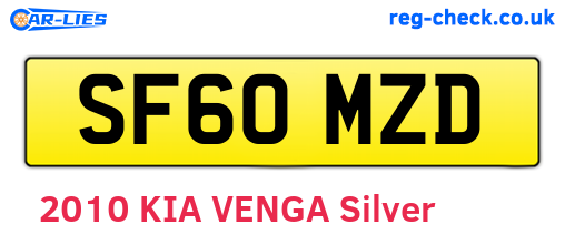 SF60MZD are the vehicle registration plates.