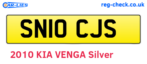 SN10CJS are the vehicle registration plates.