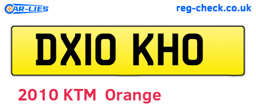 DX10KHO are the vehicle registration plates.
