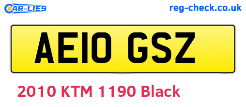 AE10GSZ are the vehicle registration plates.