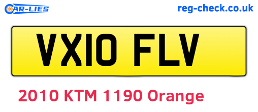 VX10FLV are the vehicle registration plates.