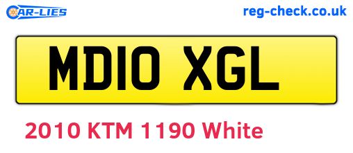 MD10XGL are the vehicle registration plates.