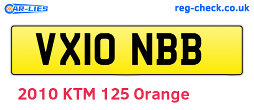 VX10NBB are the vehicle registration plates.