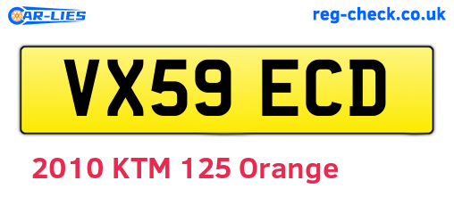 VX59ECD are the vehicle registration plates.