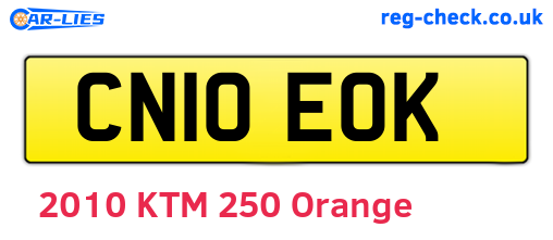 CN10EOK are the vehicle registration plates.
