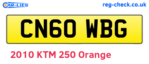 CN60WBG are the vehicle registration plates.
