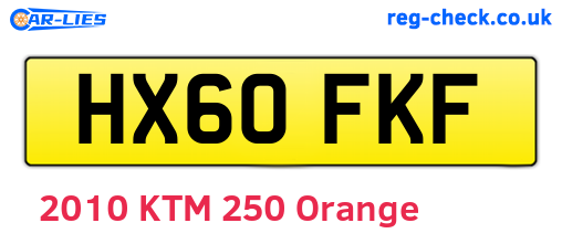 HX60FKF are the vehicle registration plates.