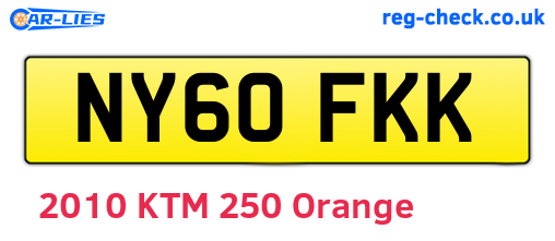 NY60FKK are the vehicle registration plates.