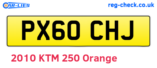 PX60CHJ are the vehicle registration plates.