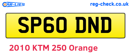 SP60DND are the vehicle registration plates.