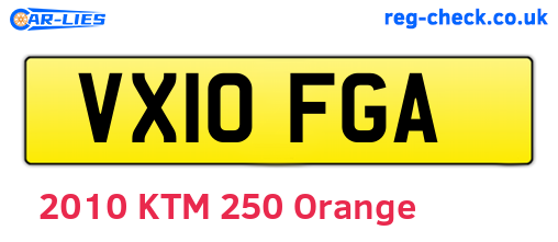 VX10FGA are the vehicle registration plates.