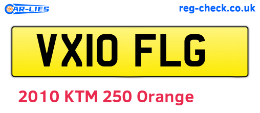 VX10FLG are the vehicle registration plates.