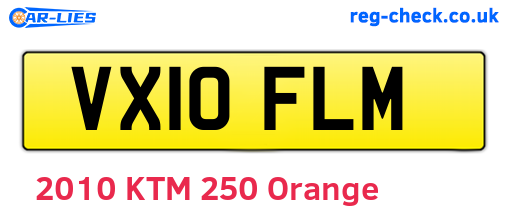 VX10FLM are the vehicle registration plates.