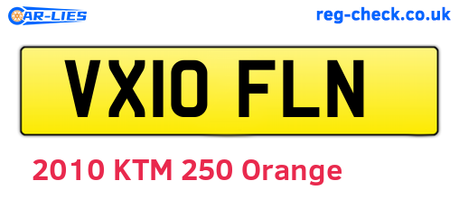 VX10FLN are the vehicle registration plates.