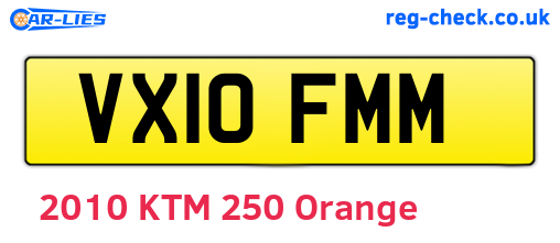 VX10FMM are the vehicle registration plates.