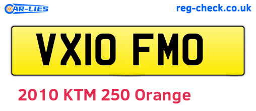 VX10FMO are the vehicle registration plates.